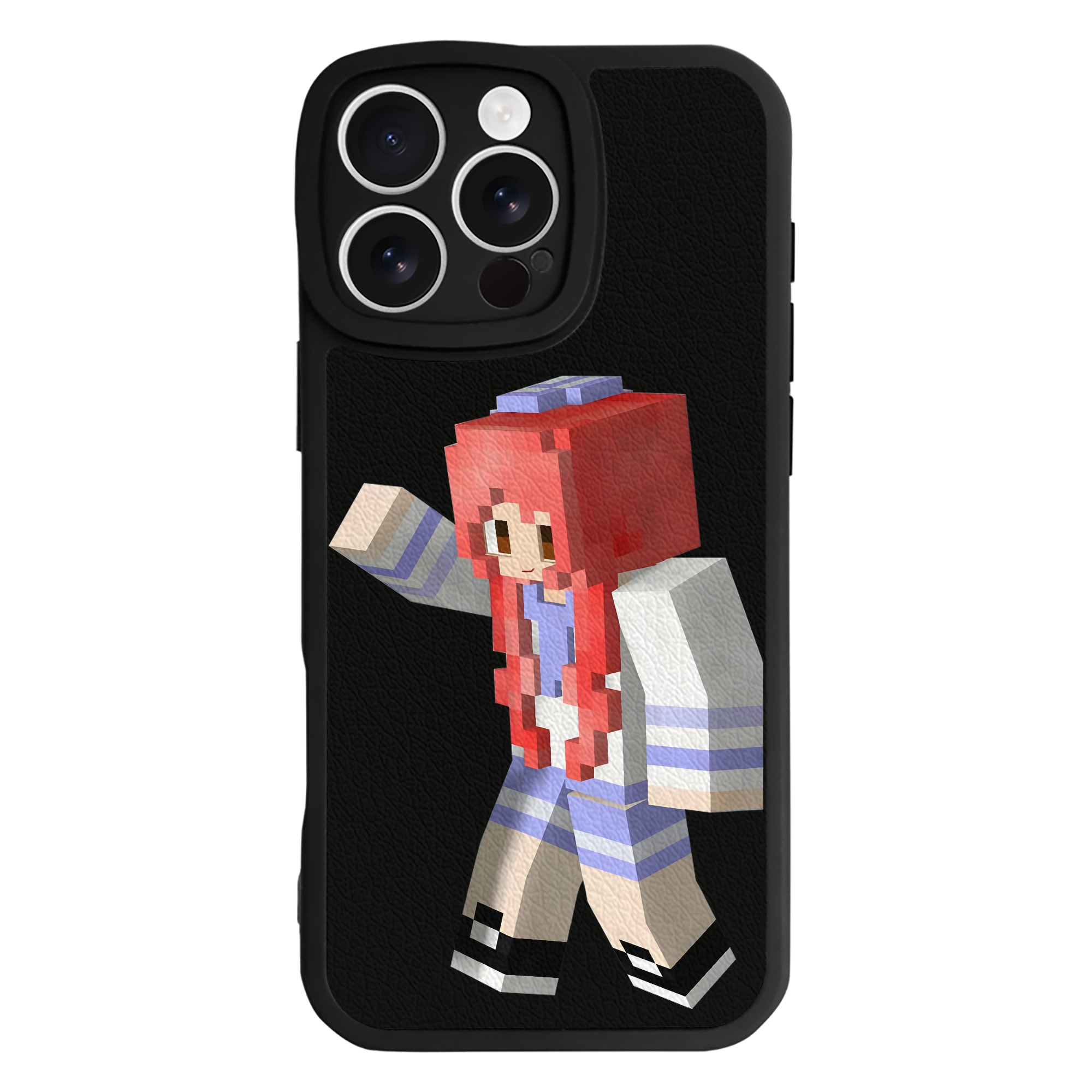 （画像用） マインクラフト ブロックの世界 Minecraft MC Block world 【iPhone 16シリーズ対応】シリコンスマホケース（レザー調） 材質：シリコン